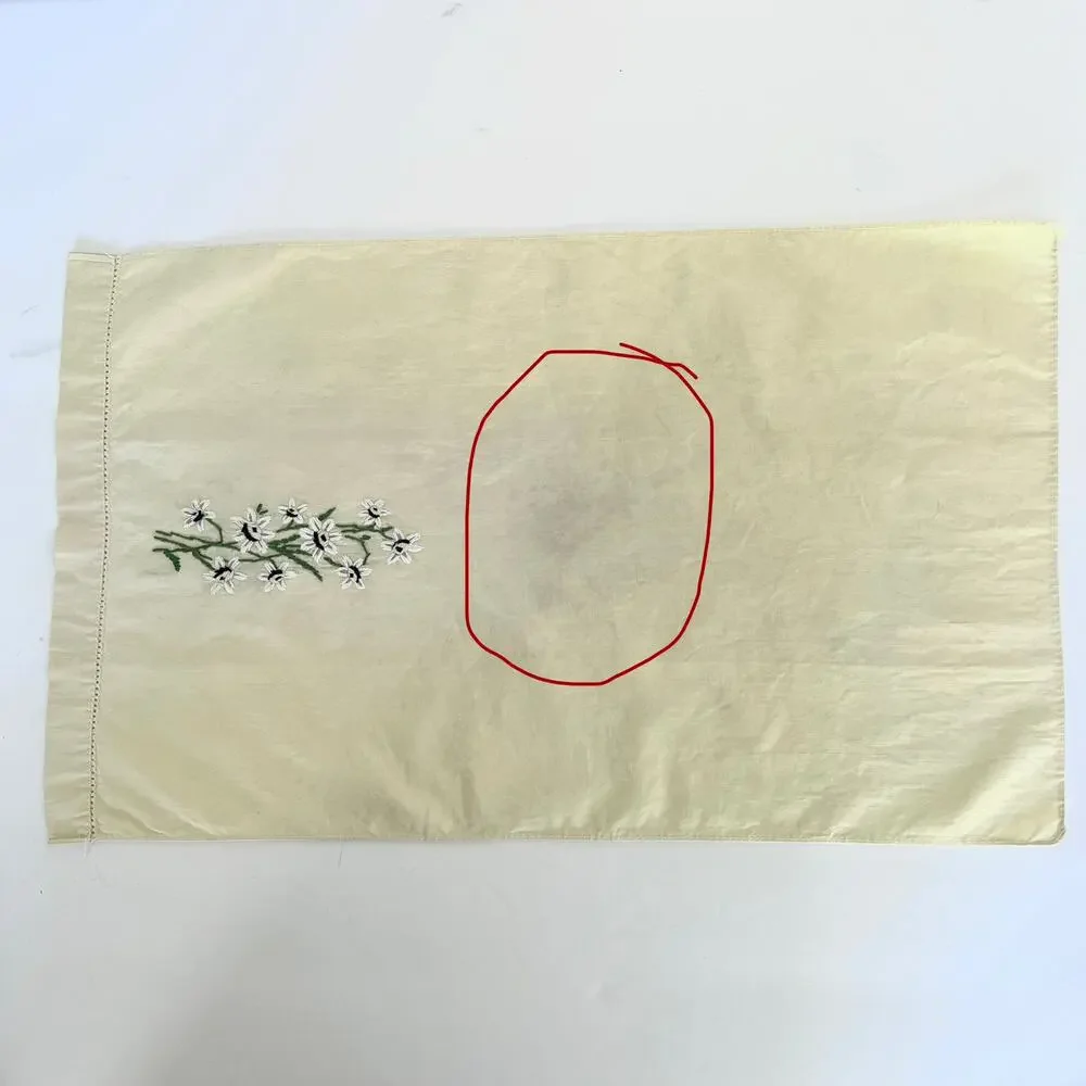 2 Vintage Hand Embroidered Floral Tea Towel Handkerchief Napkin Openwork Border